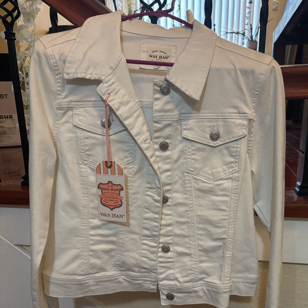 Wax Jean Women's Cream Denim Jacket